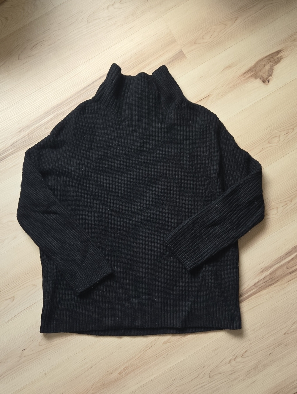NAADAM Wool/Cashmere Mockneck Sweater, Black, Size Medium